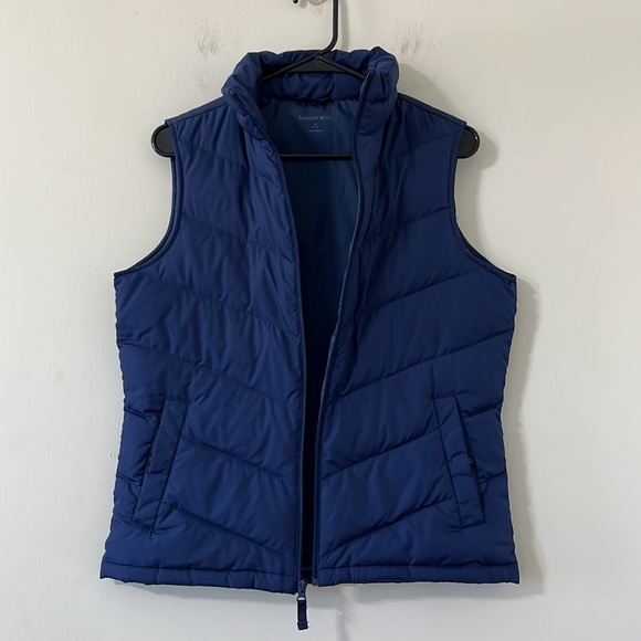 Land’s End Navy Blue Down Feather Puffer Vest Size Small - Picture 2 of 6